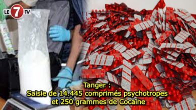 Photo of Tanger : Saisie de 14.445 comprimés psychotropes et 250 grammes de Cocaïne