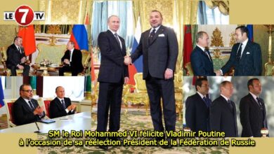 Photo of SM le Roi Mohammed VI félicite Vladimir Poutine à l’occasion de sa réélection Président de la Fédération de Russie