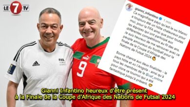 Photo of Gianni Infantino heureux d’être présent à la Finale de la Coupe d’Afrique des Nations de Futsal 2024