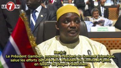 Photo of Banjul: le Président Gambien, nouveau Président du Sommet Islamique, salue les efforts de SM le Roi, Président du Comite Al-Qods, en faveur du peuple Palestinien