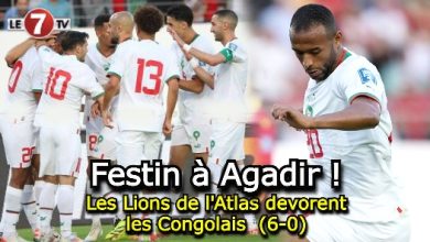 Photo of Festin à Agadir !…Les Lions de l’Atlas dévorent les Congolais (6-0)