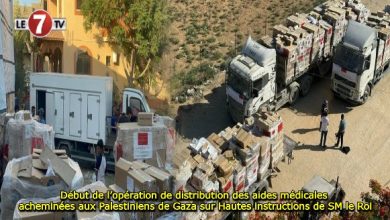 Photo of Début de l’opération de distribution des aides médicales acheminées aux Palestiniens de Gaza sur Hautes instructions de SM le Roi