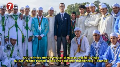Photo of SAR le Prince Héritier Moulay El Hassan préside la finale du 23è Trophée Hassan II des arts équestres traditionnels « Tbourida »