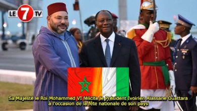 Photo of Sa Majesté le Roi Mohammed VI félicite le Président Ivoirien Alassane Ouattara à l’occasion de la fête nationale de son pays