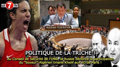 Photo of Politique de la Triche : Au Conseil de Sécurité de l’ONU, la Russie dénonce la participation de « boxeur » Algérien Imane Khelif aux JO de Paris !