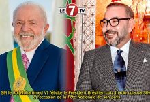 Photo of SM le Roi Mohammed VI félicite le Président Brésilien Luiz Inacio Lula da Silva à l’occasion de la Fête Nationale de son pays