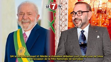 Photo of SM le Roi Mohammed VI félicite le Président Brésilien Luiz Inacio Lula da Silva à l’occasion de la Fête Nationale de son pays