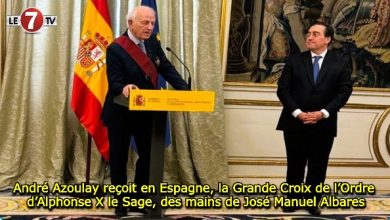 Photo of André Azoulay reçoit en Espagne, la Grande Croix de l’Ordre d’Alphonse X le Sage, des mains de José Manuel Albares