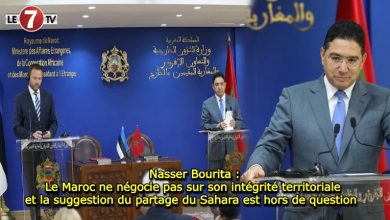 Photo of Nasser Bourita : Le Maroc ne négocie pas sur son intégrité territoriale et la suggestion du partage du Sahara est hors de question