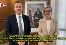 Photo of Rencontre entre Patricia Llombart et Ali Seddiki : L’UE et le Maroc unis pour promouvoir des investissements durables et renforcer leur Partenariat Stratégique