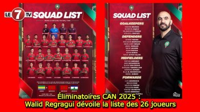 Photo of Éliminatoires CAN 2025 : Walid Regragui dévoile la liste des 26 joueurs