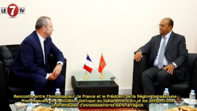 Photo of Rencontre entre l’Ambassadeur de France et le Président de la Région de Laâyoune :  Mise en avant de la situation politique au Sahara Marocain et les perspectives prometteuses d’investissements dans la région