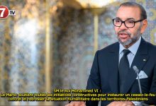 Photo of SM le Roi Mohammed VI : Le Maroc soutient toutes les initiatives constructives pour instaurer un cessez-le-feu concret et redresser la situation humanitaire dans les territoires Palestiniens