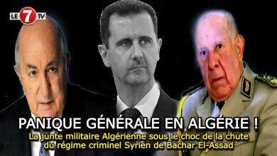 Photo of La junte militaire Algérienne sous le choc de la chute du régime criminel Syrien de Bachar El-Assad